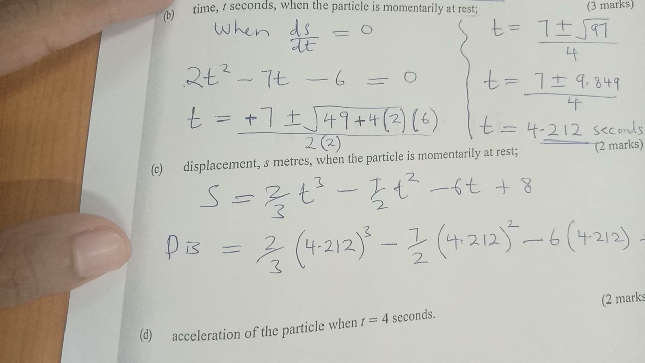 KCSE 2021 - CALCULUS KINEMATICS