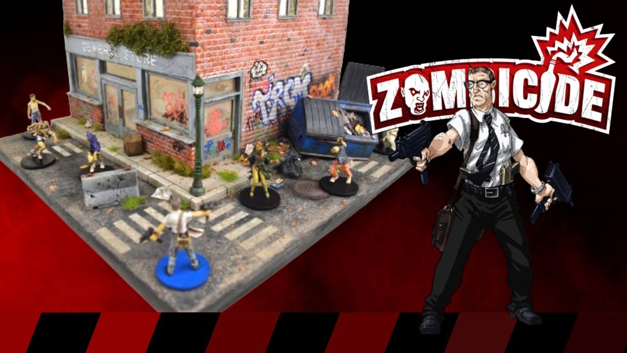 Сборка Zombicide, часть 3.b: Детализация и выветривание плитки в угловом магазине