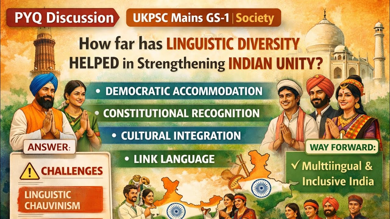 How Far Has Linguistic Diversity Strengthened Indian Unity? | PYQ | UKPSC GS-1”