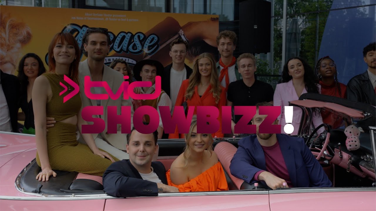 Vlaamse cast in Antwerpen van de hitmusical Grease voorgesteld.