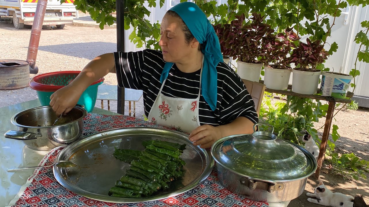 ODUN ATEŞİNDE TADINA DOYUM OLMAYAN PAZI YAPRAĞI SARMASI 😍|ELDE İNEK SAĞIMI ✅