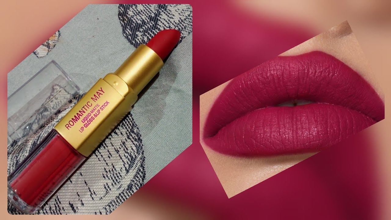 Romantic May 2 in 1 Matte Lipstick 💄With Lipgloss 👄 /Affordable Price 👍