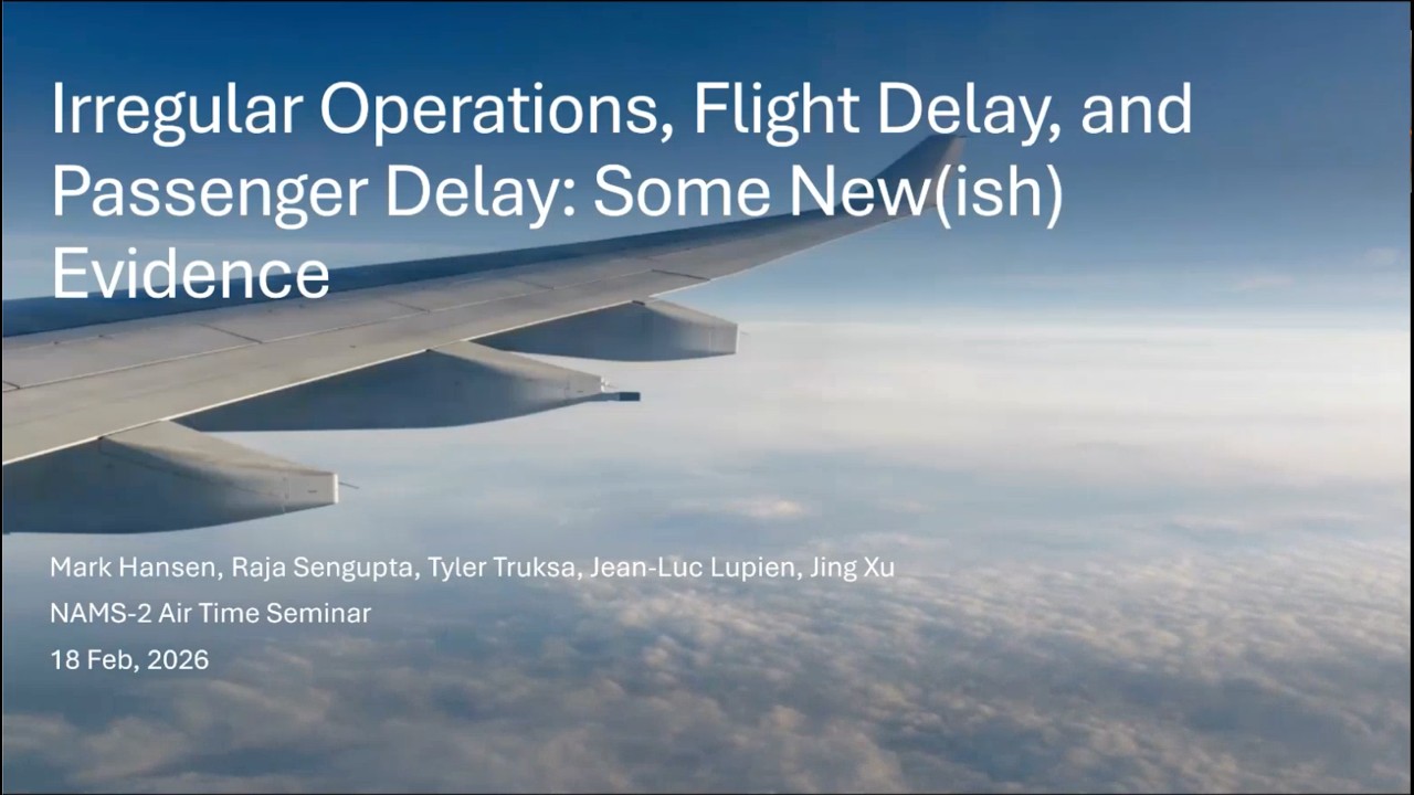Air Time by NAMS-2: Irregular Operations, Flight Delay, and Passenger Delay: Some New(ish) Evidence