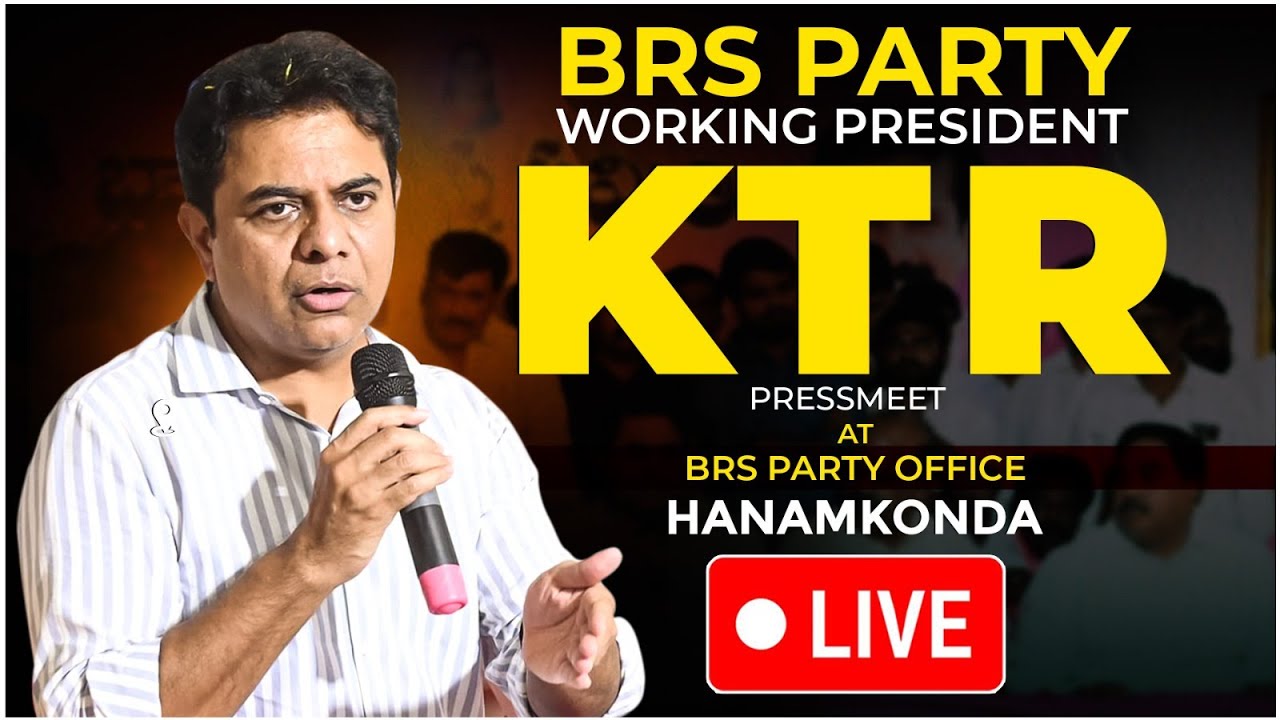 Live: BRS Working President KTR Press Meet at BRS Party office, Hanamkonda.