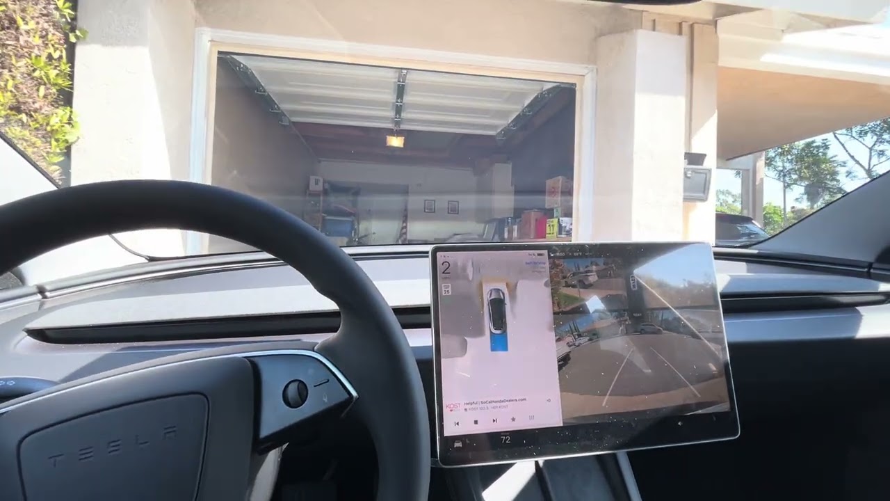 2026 Model3 FSD backing out the garage 