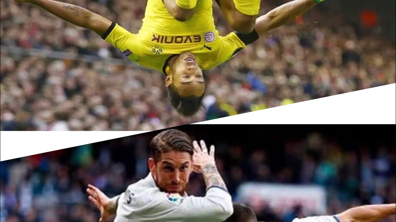 Sergio Ramos battles Aubameyang In Acrobat Celebrations