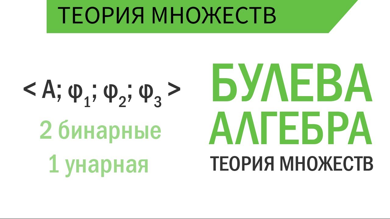 Булева алгебра и теория множеств