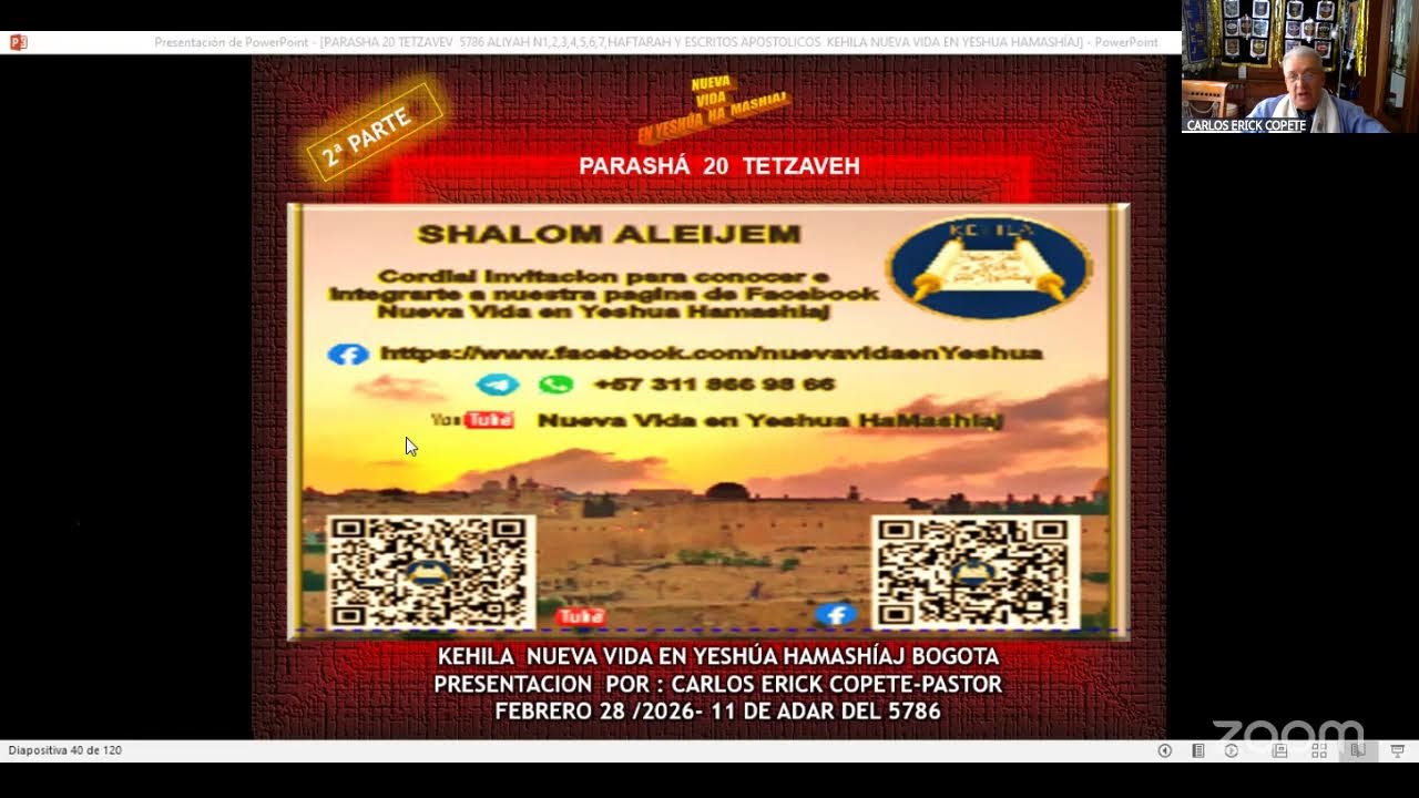 1A PARTE PARASHA TETZAVE-KEHILA NUEVA VIDA EN YESHUA HAMASHÍAJ