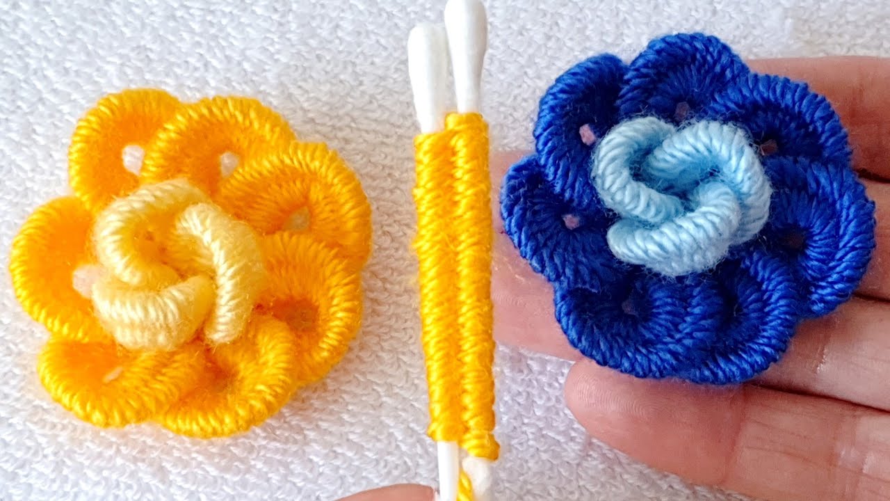 kulak çöpü ile muhteşem gül yapımı Rose flomer crochet