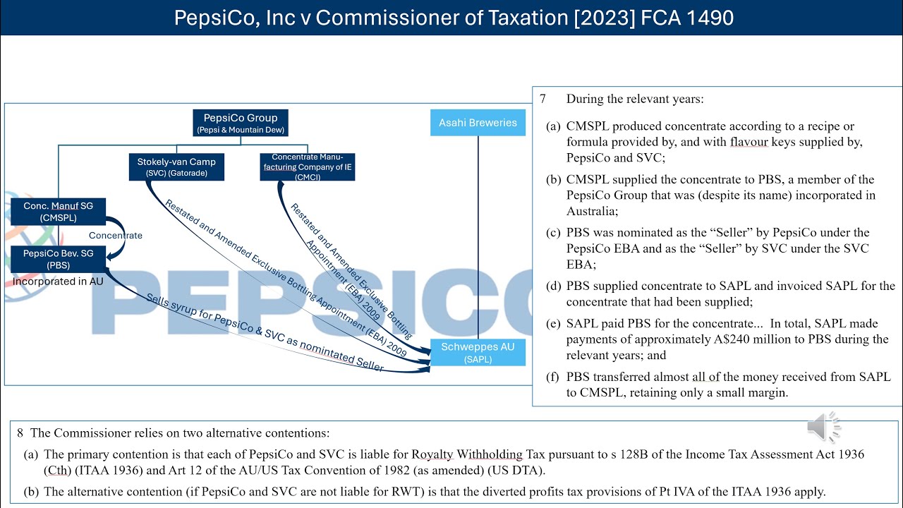 PepsiCo, Inc v Commissioner of Taxation - 3.a 7 methods to estimate royalty amount  [2023] FCA 1490