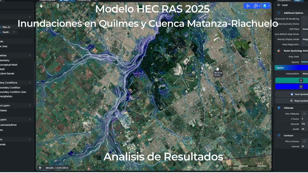 HEC-RAS 2025: Inundaciones en Quilmes – Simulación Cuenca Matanza-Riachuelo