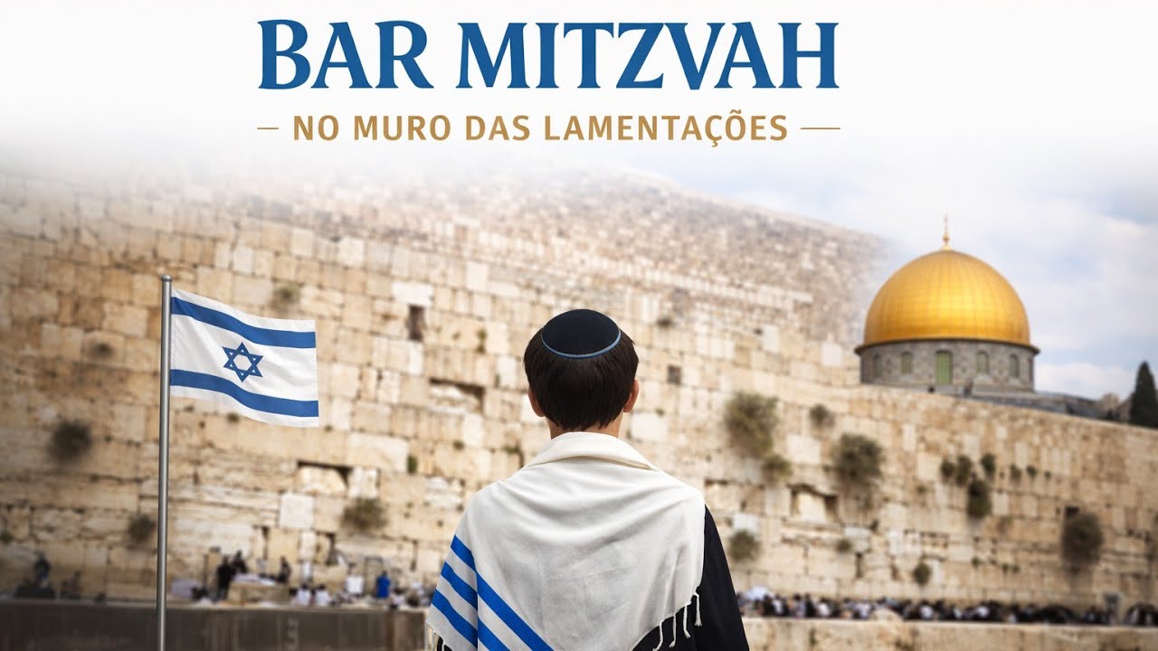 Bar Mitzvah no Kotel - Menino usa Tefilin pela primeira vez aos 13 anos.
