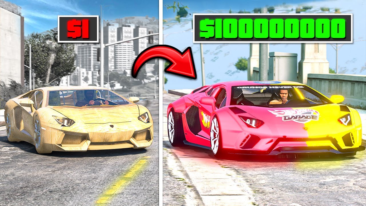 $1 đến $100.000.000 Si&ecirc;u Lamborghini Trong GTA 5! 😢🚗