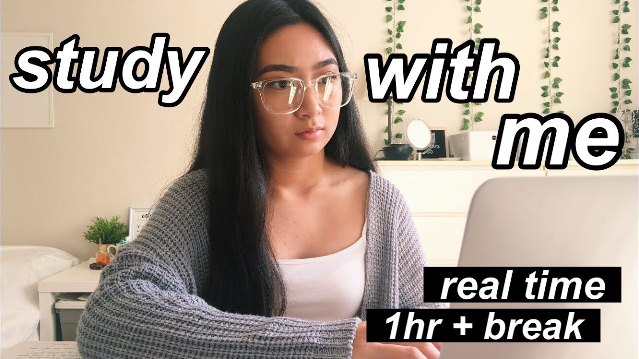 REAL TIME study with me for midterms! (with music, 1 hour + break)