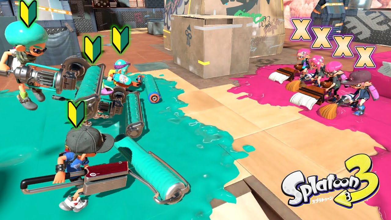 初心者がワンパンのローラー持てば猛者の筆に余裕で勝てるんじゃね？ww【スプラトゥーン3】