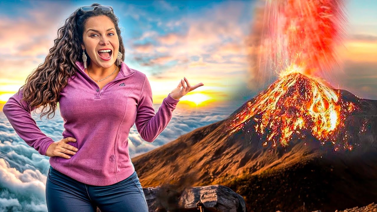 Subí un VOLCÁN en ERUPCIÓN 😱🌋 Acatenango Guatemala 4K