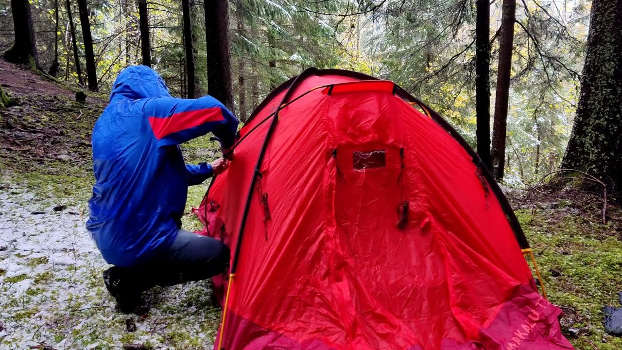 Solo Camping In Heavy Rain