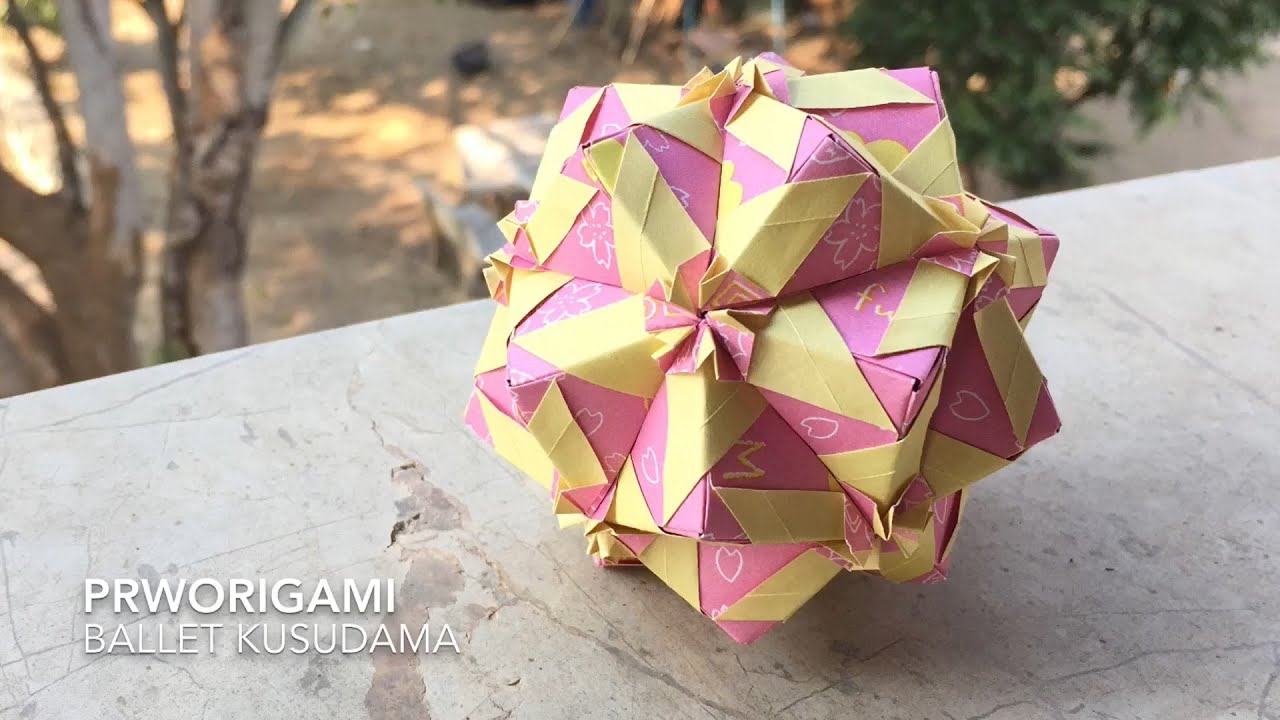 Ballet Kusudama - PrwOrigami Folding Tutorial 【くす玉・折り紙】