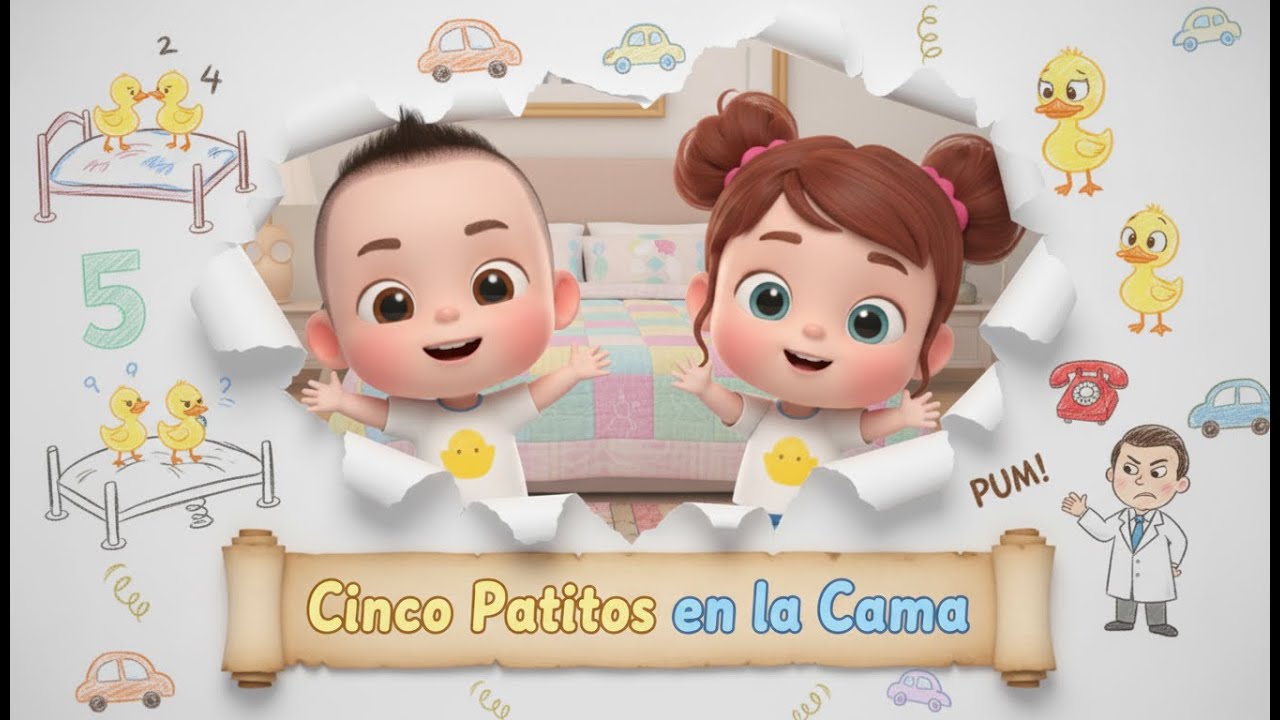 Cinco Patitos en la Cama - PARK Canciones Infantiles 🎶 | Música 3D de Animales para Niños