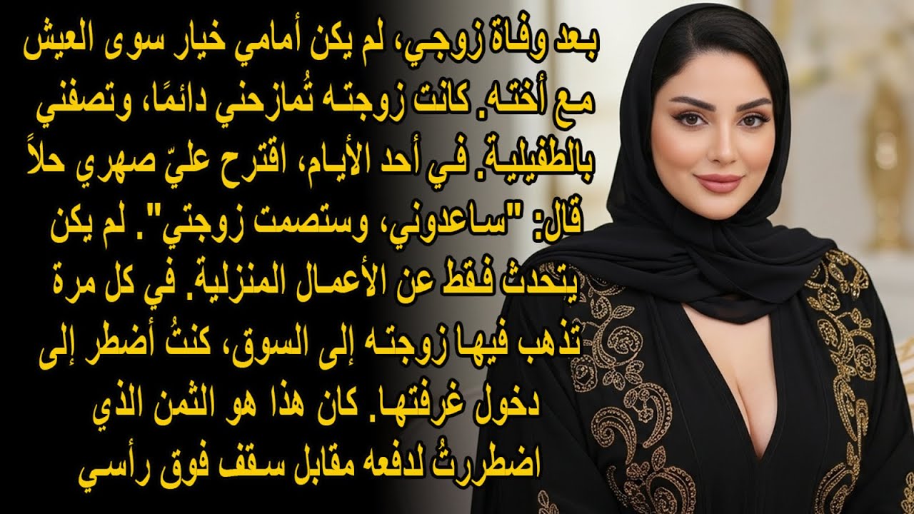 أنا أرملة فقيرة أعيش مُتطفلة  عند شقيق زوجي. وافق شقيق زوجي لكنه وضع لي شرطاً، وهو أن أفعل...