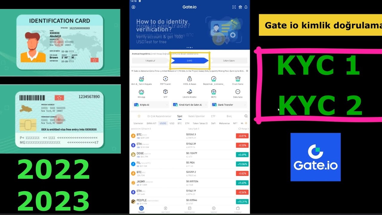 Gate io kimlik doğrulama 2022 g&uuml;ncel versiyon kyc1 kyc2