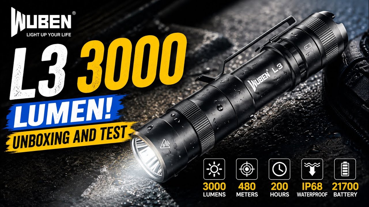 Wuben L3 3000 Lumen! Unboxing and Test