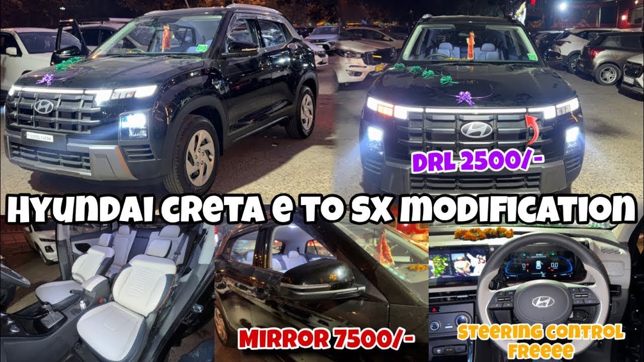 Hyundai CRETA E base model MODIFICATION✅ || BASE TO TOP|| 70%off on hyundai genuine accessories ||
