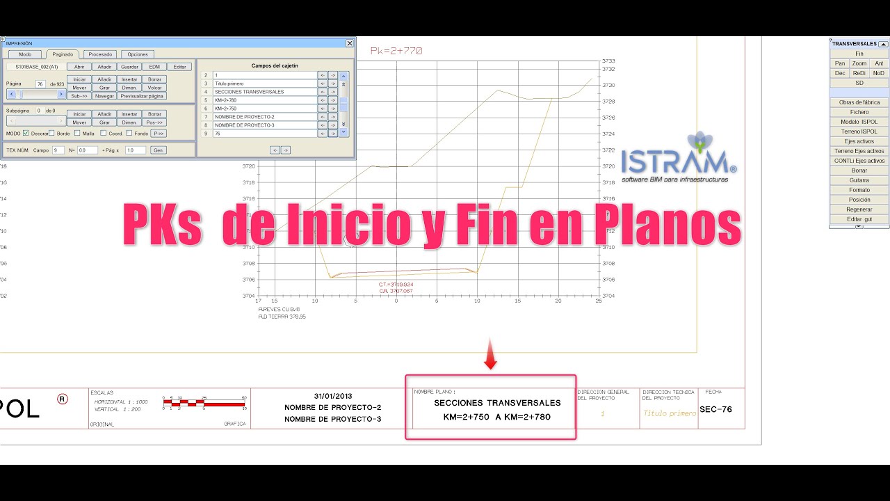Laminado de Planos - Pks de Inicio y fin
