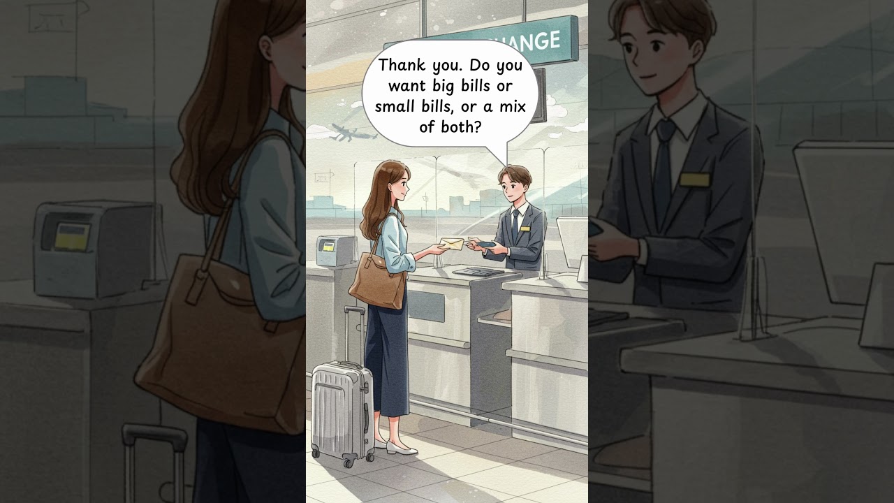 💴  🇰🇷 Money Exchange at the Airport &ndash; Simple English Dialogue &ndash; Learn English in Context #english