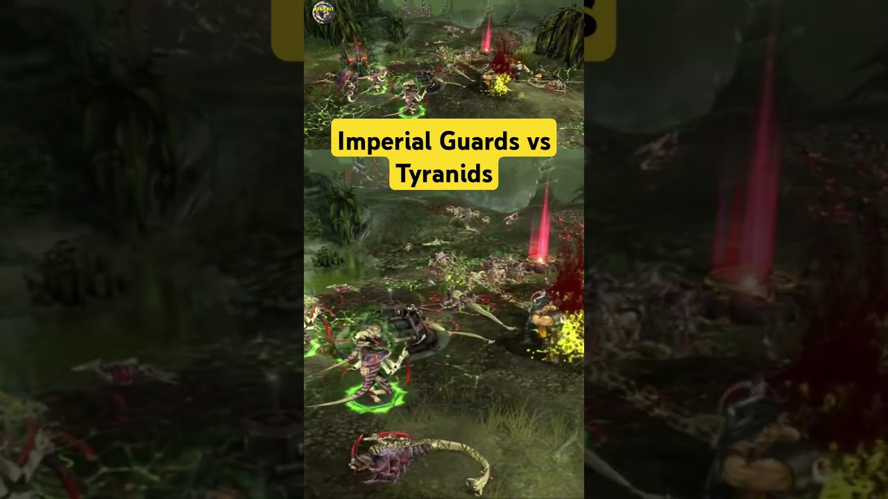 Imperial Guards vs Tyranids #warhammer #gaming #dawnofwar2 #cinematicbattle #imperialguard #rts