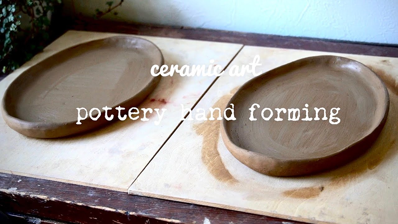「陶芸」pottery/making a small plate/手びねりで楕円の小皿を作った（途中経過）【いろいろ作るchannel】作り直した