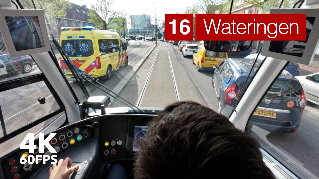 That was messy! | 🚊 HTM Line 16 | 4K Tram Cabview | 🇳🇱 The Hague | Siemens Avenio