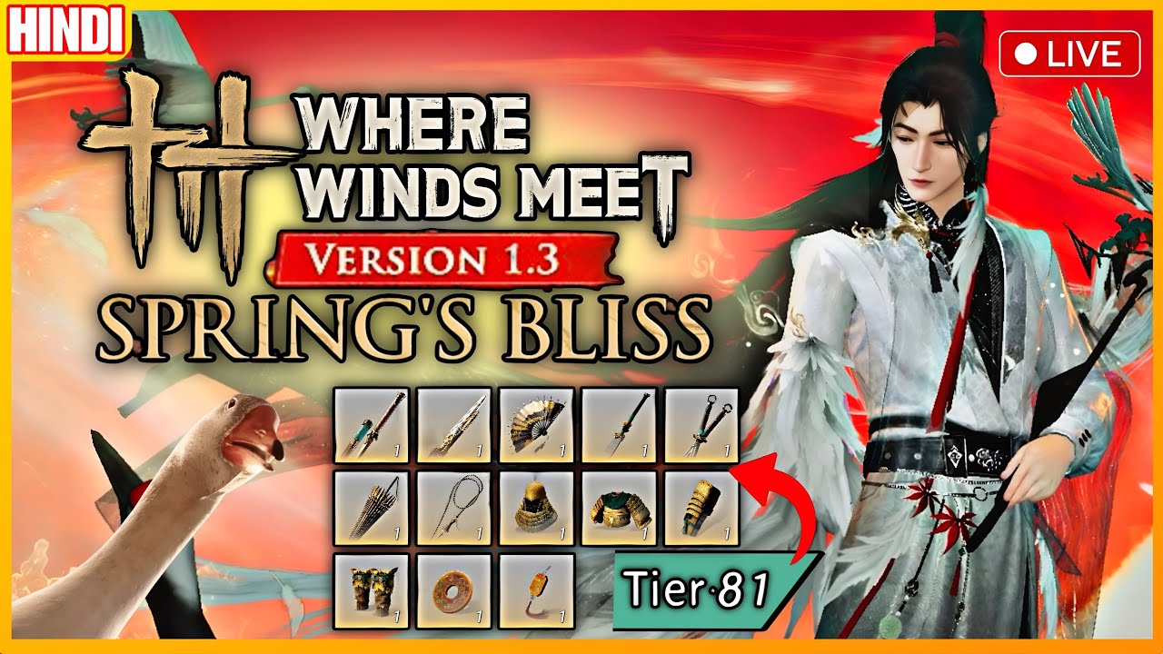 Spring’s Bliss 1.3 Update in Where Winds Meet  🚀 | All Changes & Features (Hindi) #wherewindsmeet
