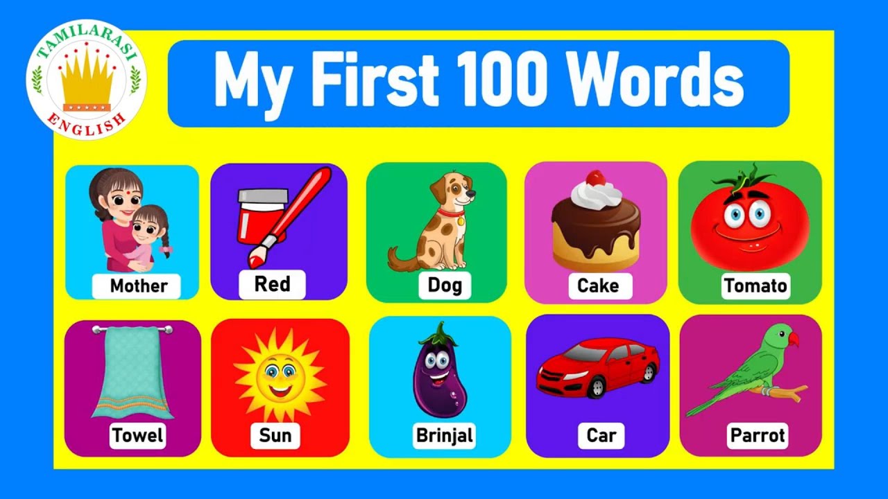 My First 100 Words in English for Kids and Children|Tamilarasi English VocabularyLearning