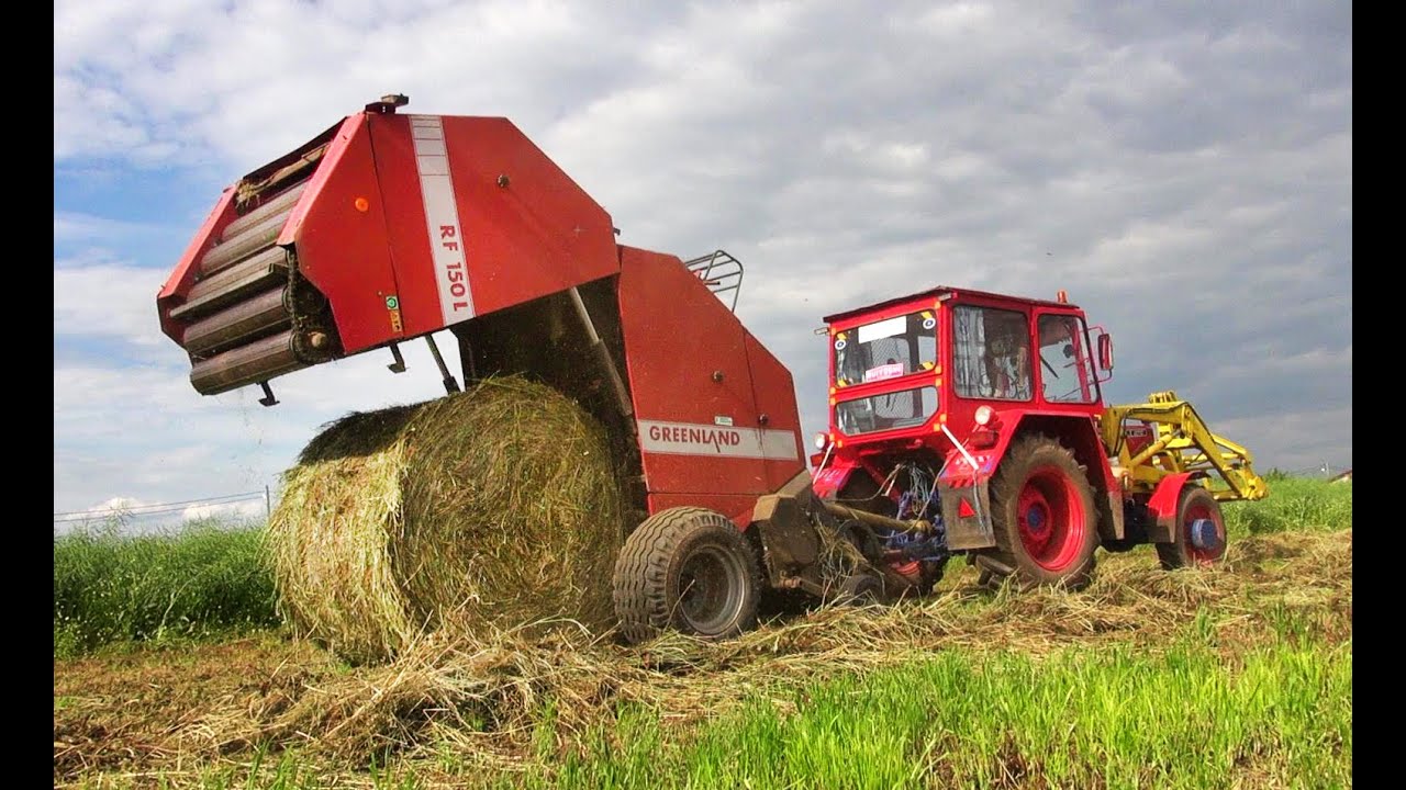 Farming Day in Romania-Making hay bales- Tractor UTB 643 DTC & Presa RF 150L Greenland- La balotat