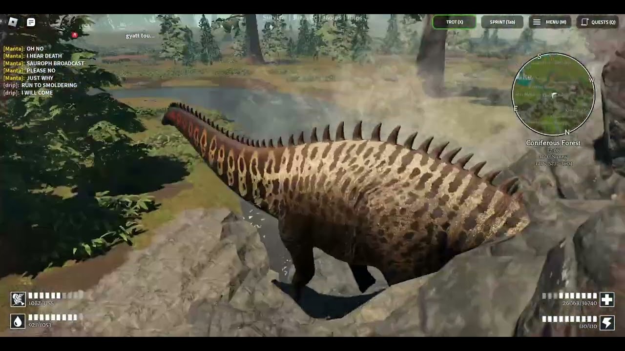 2 Adult Apatos vs 7 sauros(Prior Extinction)