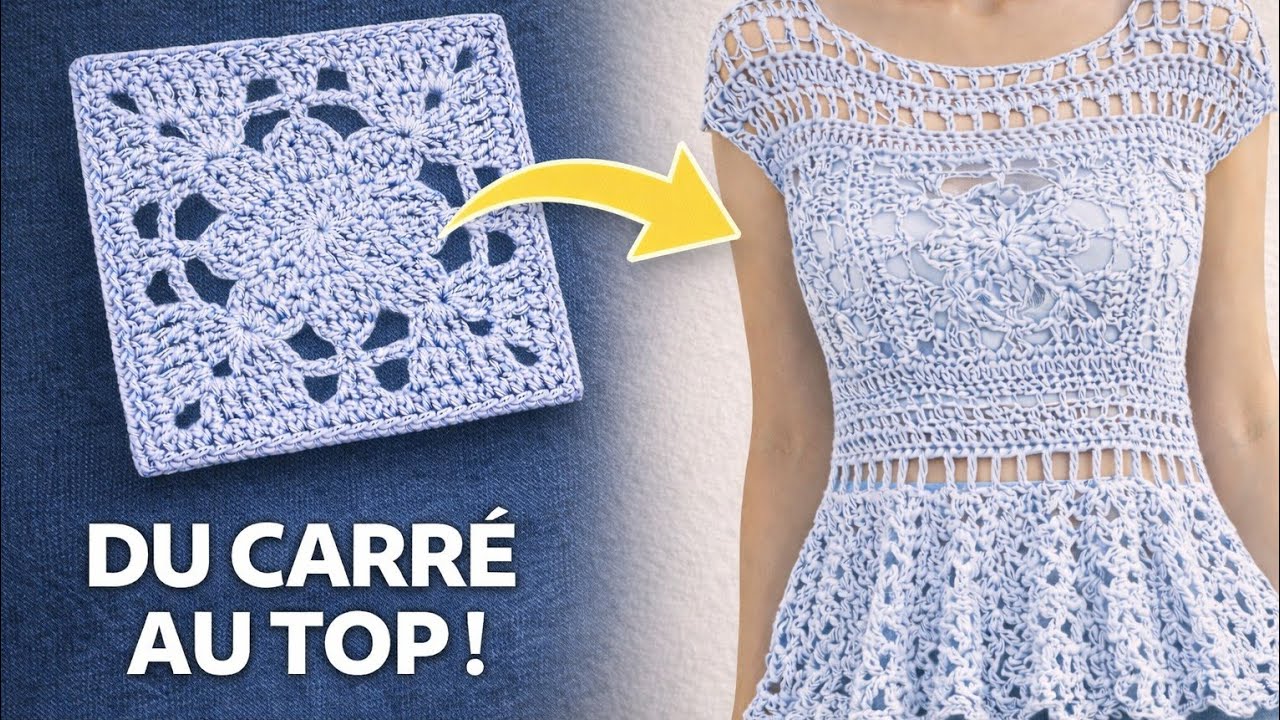 👉 Top bohème au crochet facile ✨ Tuto complet avec Natura Denim DMC