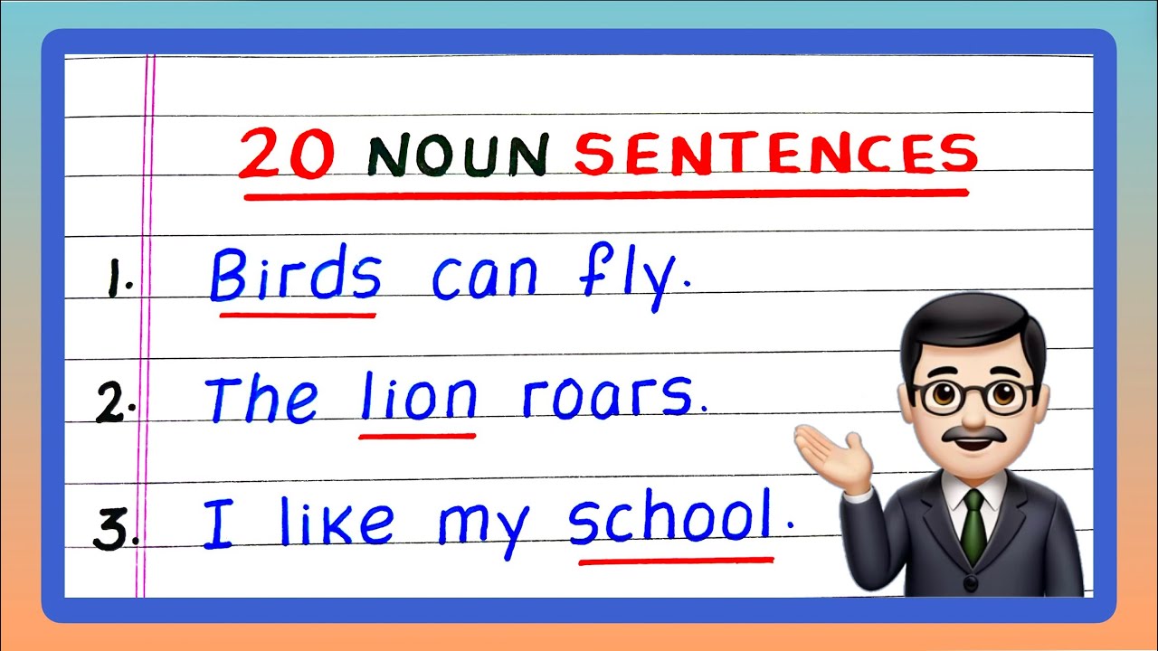 20 Noun Sentences | Noun Sentences | Sentences with Nouns | in English