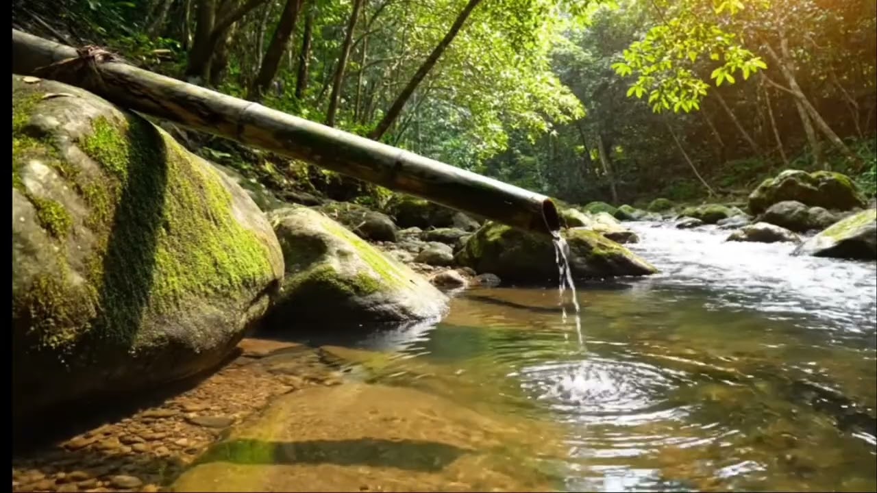 BAMBOO WATER SOUND FOR TOTAL RELAXATION || MEDITATION, SLEEP, AND STRESS RELIEF
