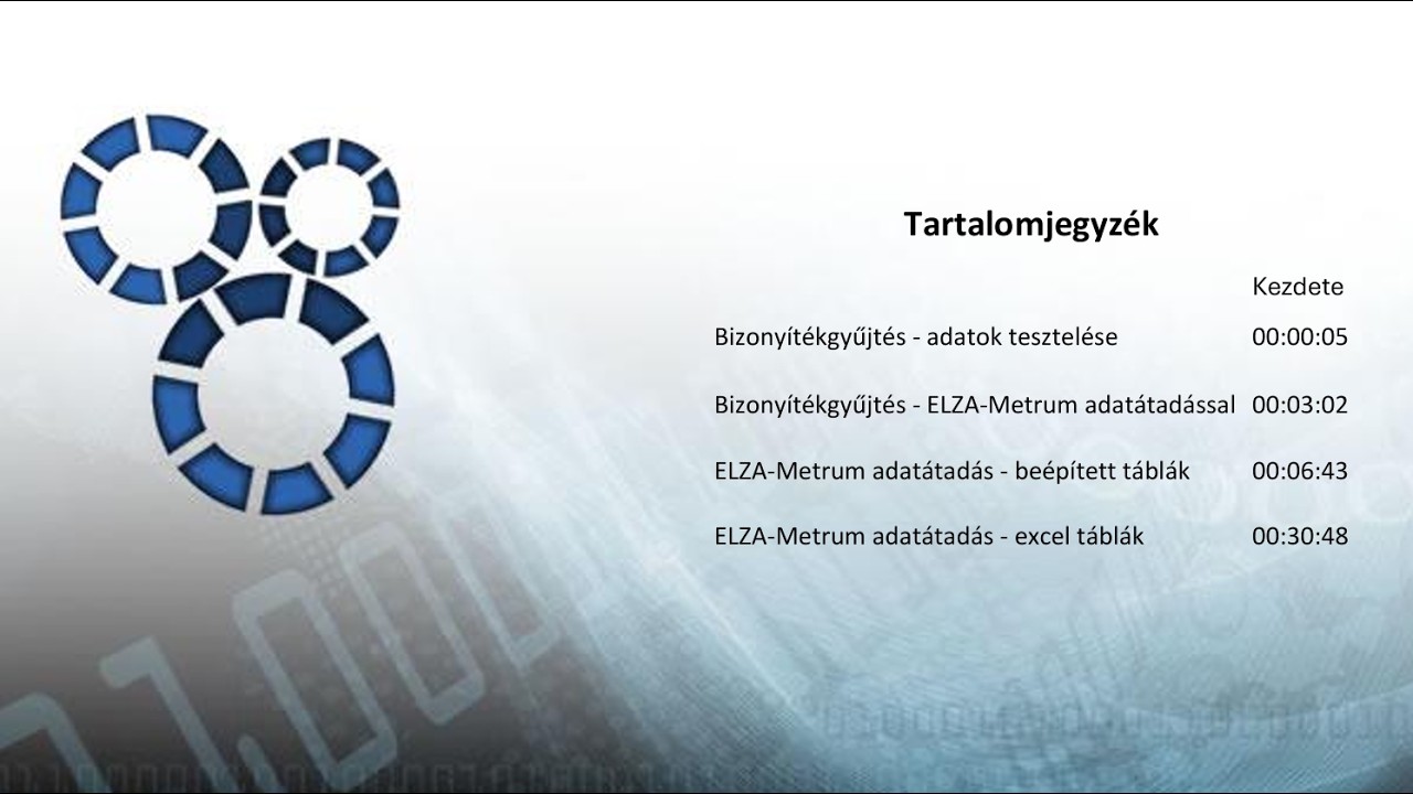 Bizonyítékgyűjtés: ELZA-Metrum adatátadás