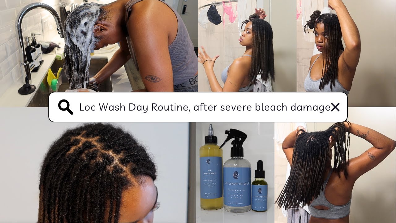 My Official Loc Wash Day Routine | coming back from severe bleach damage