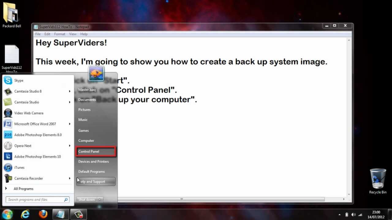 SV HowTo: How to create a backup system image (Full HD) &reg;