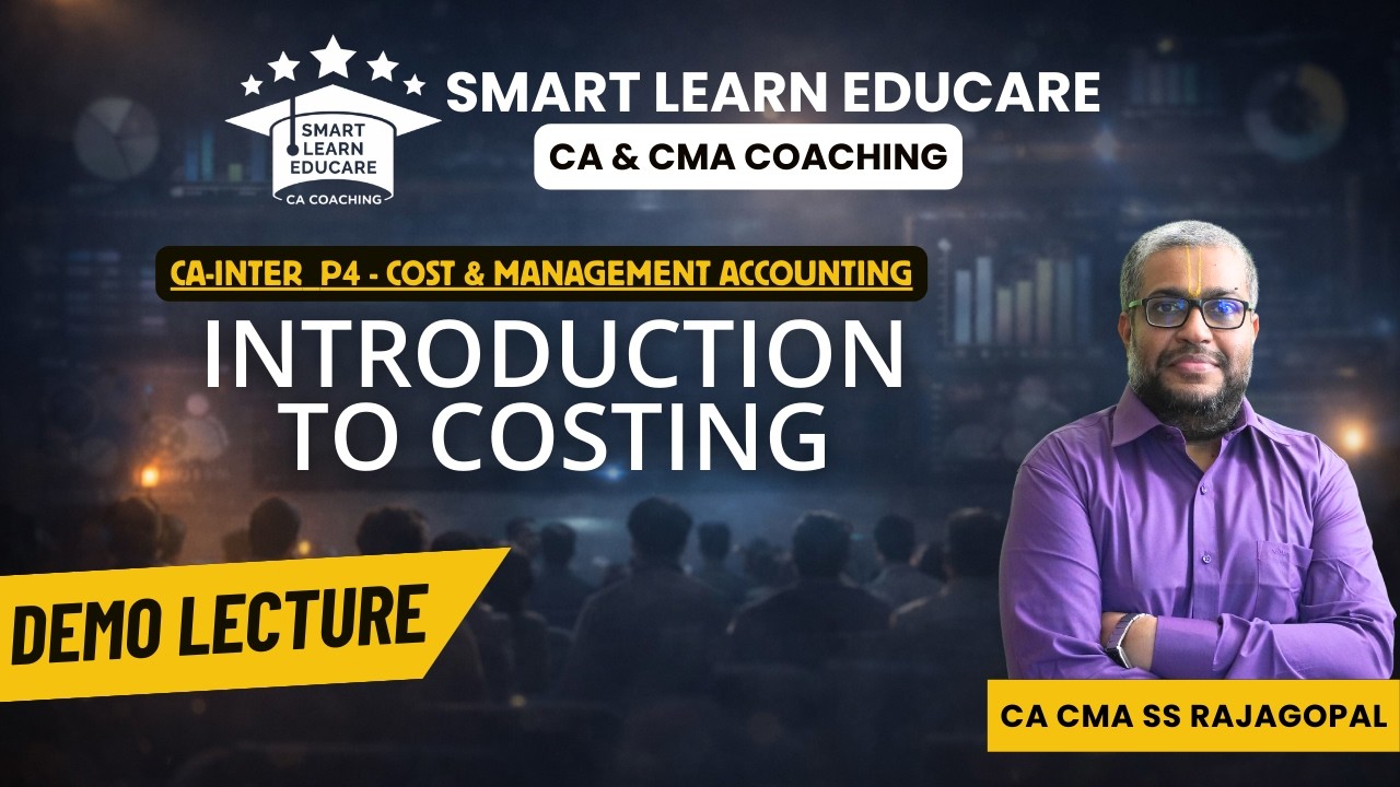 CA-INTERMEDIATE | DEMO LECTURE| P-4 COSTING | CA SS RAJAGOPAL SIR (SSR)