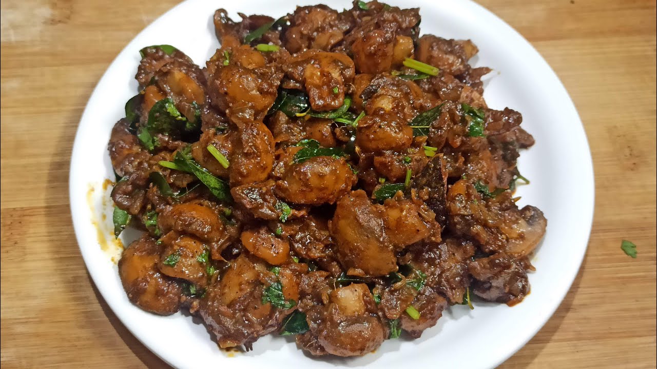 Mushroom Pepper Fry Dry | Mushroom recipes | Kalan Pepper fry