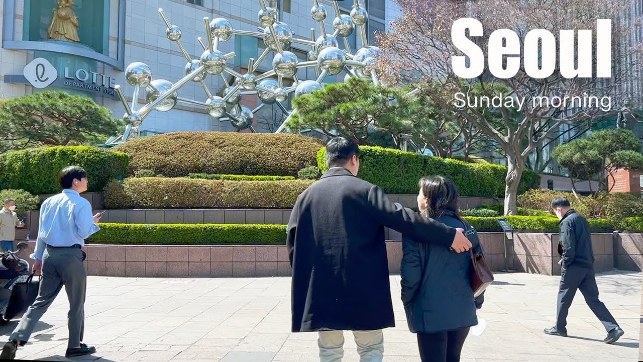 Sunday morning in Seoul, South Korea Walking tour | Воскресное утро в Сеуле Пешеходная экскурсия