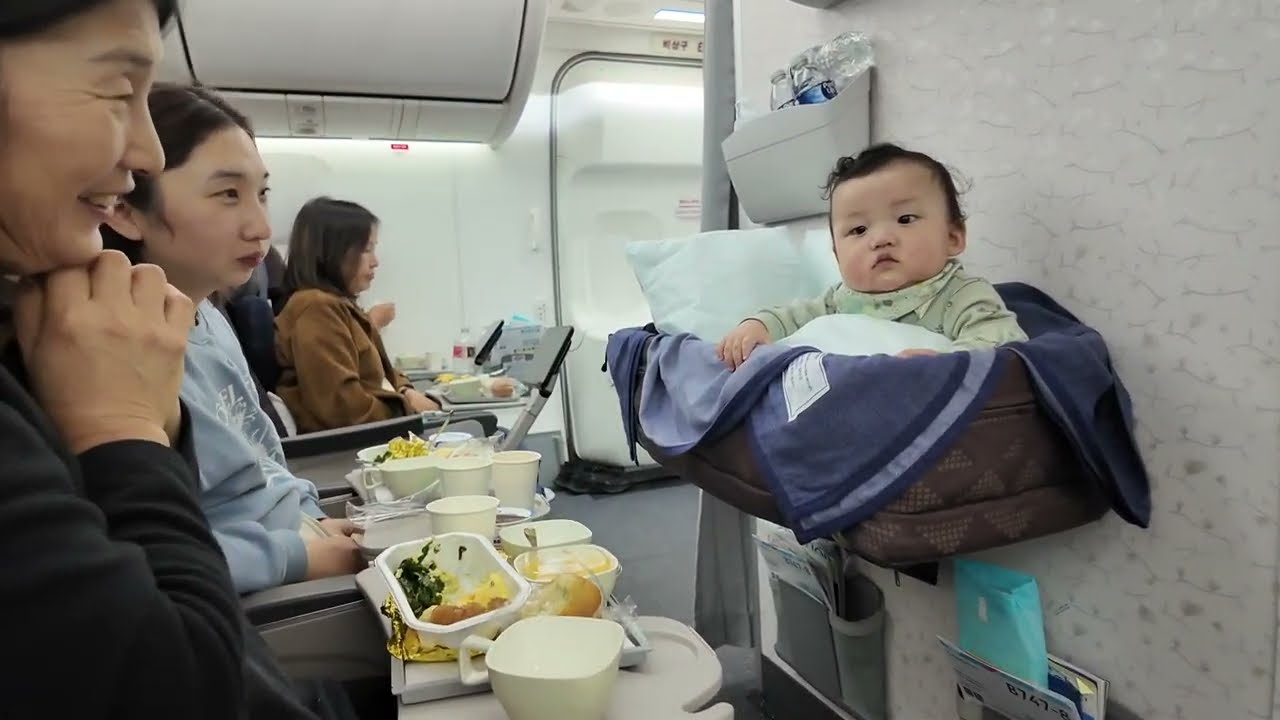 Our First Long Int'l Flight To Korea With 9mo Old Baby | LAX to ICN (Korean Air)