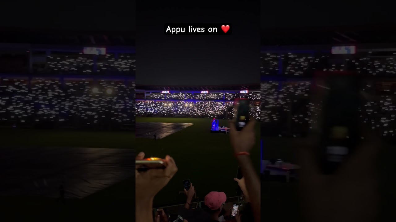 Tribute to appu&hellip; whole crowd singing Bombe helutaithe song at RCB unbox event 2024