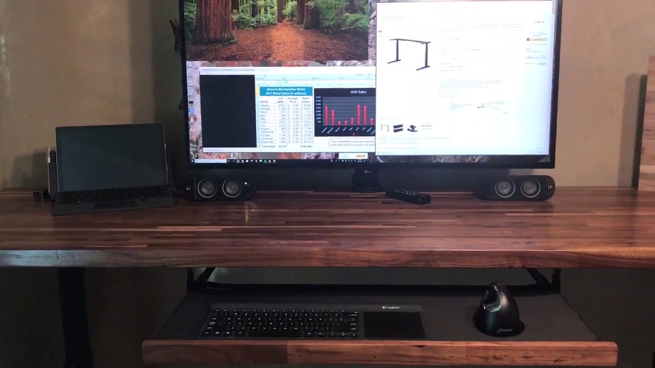 Jarvis Standing Desk with walnut desktop