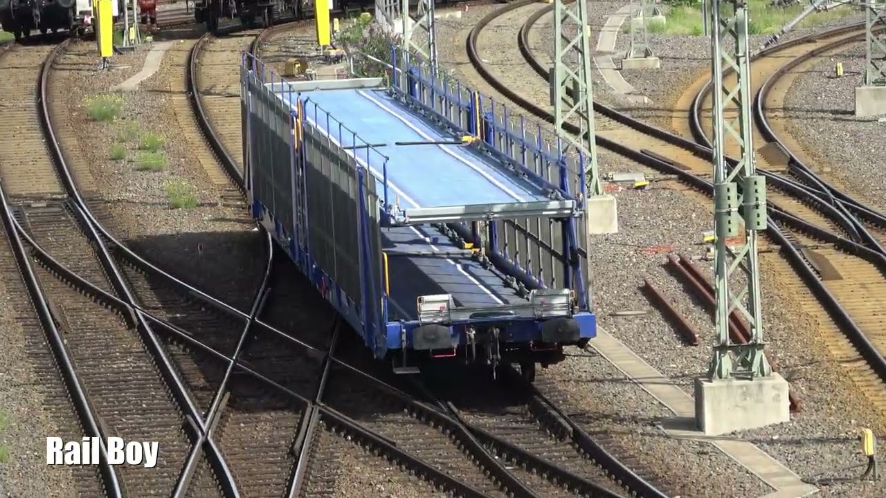 Ablaufberg Rangierbahnhof Halle Saale 2 V90 DB Wagen sortieren Eisenbahn 9-2025 4k Marshalling Yard