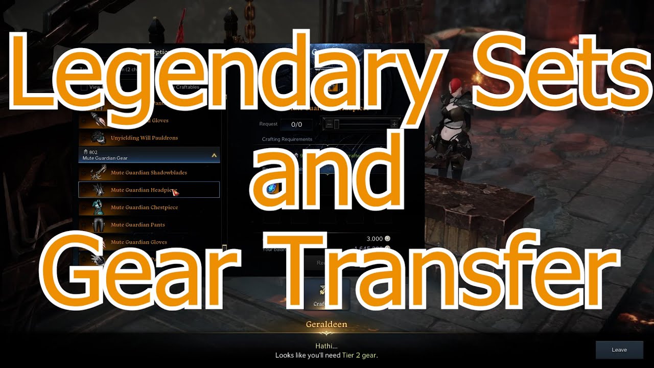 Legendary Sets and Gear Transfer | Lost Ark